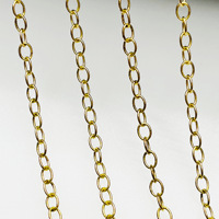 Chaîne en laiton brut en gros, maillons en O de 1 mm, 2 mm, 3 mm, chaîne en laiton ovale en forme de croix pour la fabrication de colliers et bracelets DIY