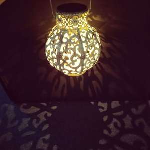Solar Lantern Led Iron Art Hanging Outdoor Garden Light Decor With Solar Panel And <b>Battery</b> Included - Product Image 4