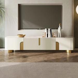 Salon moderne, meuble <span class=keywords><strong>TV</strong></span> de luxe en marbre, <span class=keywords><strong>pied</strong></span> doré, table basse console, meuble <span class=keywords><strong>TV</strong></span> avec rangement - Product Image 5