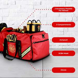 Sac de transport polyvalent et durable pour pompiers, grand sac de sport avec poches de rangement pour équipement de intervention, sac de pompier pour SCBA - Product Image 6