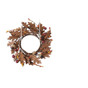 Wooden Candle Rings With Oak Leaves Acorns Thanksgiving Table Decor Indoor Use <b>Round</b> Shape 20-40 Pcs Wholesale - Product Image 5