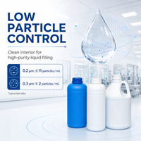 Bouteille cosmétique en plastique HDPE haute transparence 500 ml, couleur personnalisée, série Pure, surface givrée, bouchon à vis, pour produits chimiques industriels électroniques