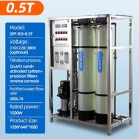 Osmose inverse 0.5/1/2 T/H Station de remplissage d'eau Machine Ro Plante Purification de l'eau