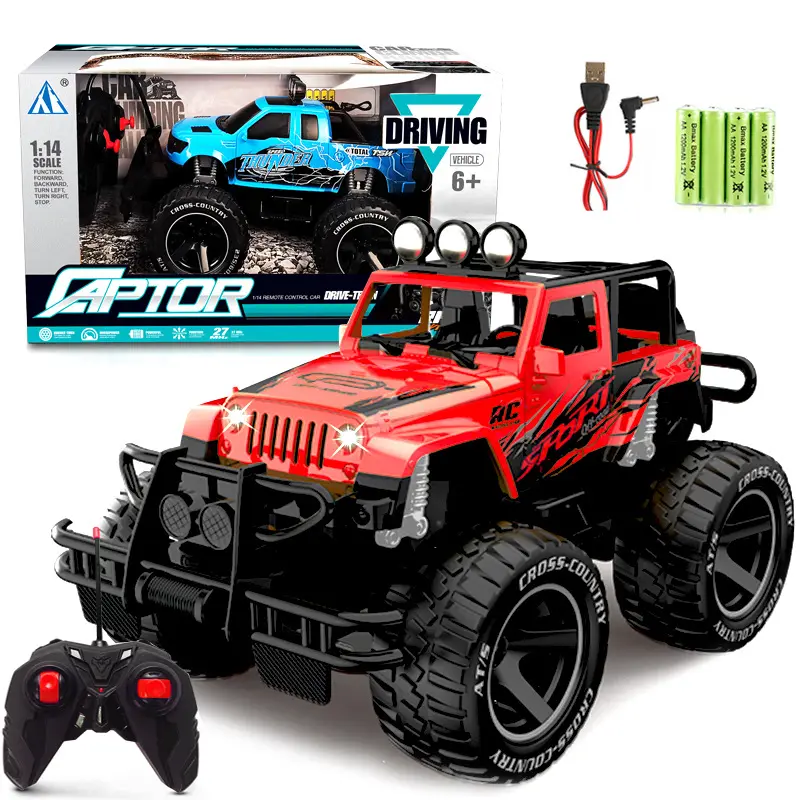 Children's Electric Plastic Remote Control Four-way Charging Cross-country High-speed Racing 1:14 Toys Off Road Vehicle