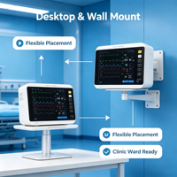 Moniteur de vétérinaire à main ECG NIBP SpO2 PR moniteur de signes vitaux avec écranclinique d'hôpital pour animaux de compagnie