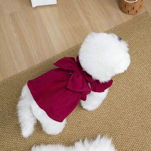 Robe mignonne pour chien avec nœud, jupe sans manches à volants avec anneau en D pour petits chiens et chats, vêtements pour animaux de compagnie printemps-été - Product Image 5