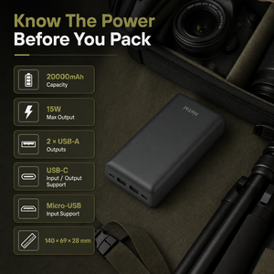 <span class=keywords><strong>Batterie</strong></span> <span class=keywords><strong>externe</strong></span> 20000mAh, charge rapide 15W, chargeur portable, double USB A USB C, <span class=keywords><strong>batterie</strong></span> <span class=keywords><strong>externe</strong></span> - Product Image 2