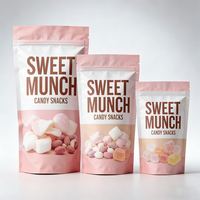 Sachet d'emballage alimentaire personnalisé refermable à fermeture éclair en plastique et feuille d'aluminium pour snacks et fruits lyophilisés, type pochette souple verticale