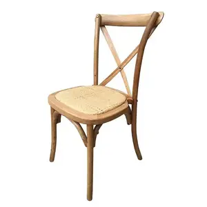 शास्त्रीय बीटेक बर्च स्थिर क्रॉसबैक चेयर उच्च गुणवत्ता वाले ठोस लकड़ी समारोह की कुर्सियां