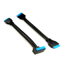 Câble USB 3.0 droit 20 broches à 90 degrés avec conducteur en cuivre étamé, charge rapide 3A, gaine en PVC pour ordinateur et téléphone portable