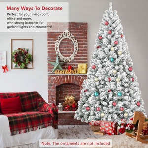Sapin de Noël floqué de 1,5 m - Arbre de Noël artificiel enneigé avec 407 pointes, forme pleine en PVC, support métallique robuste, Winter Wond - Product Image 6