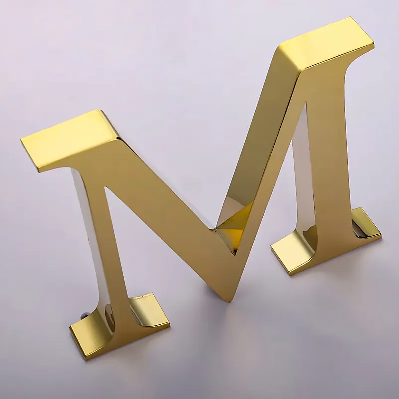 Custom Laser Cut Non Illuminate Sign Company Business Logo Wall Letter 3d Gold Letter Signage
