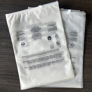 Customizable Logo Recyclable YW Brand <b>Transparent</b> Clothing Packaging <b>Bags</b> Self-Sealing Zipper PE Plastic Frosted Look Screen - Product Image 4