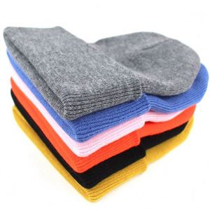 Gorro de punto elástico con puño para hombre y mujer, color liso, cálido para invierno, gorro de esquí de acrílico tejido - Product Image 2