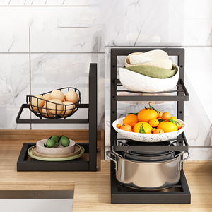Étagère de rangement de <span class=keywords><strong>cuisine</strong></span> moderne en métal de haute qualité, style fer réglable, écologique, organisateur à 5 niveaux pour casseroles, poêles et couvercles - Product Image 2