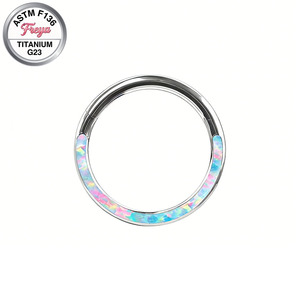 Anneaux de <span class=keywords><strong>piercing</strong></span> pour septum et <span class=keywords><strong>nez</strong></span> en titane opale Freya pour femmes, boucles d'oreilles en opale bleue, anneaux de <span class=keywords><strong>nez</strong></span> Daith, Tragus, Snug, anneaux de <span class=keywords><strong>nez</strong></span> Cow Hoop, bijoux - Product Image 4
