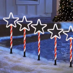 Forme de bonbons lumière lumière solaire gros pentagramme père noël étoile voie jardin extérieur décoratif <span class=keywords><strong>LED</strong></span> noël <span class=keywords><strong>Led</strong></span> <span class=keywords><strong>Noel</strong></span> - Product Image 5