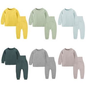Conjunto de Ropa Interior Térmica de Alta Calidad para Niños, Color Sólido, Primavera Otoño, Bebé Niño Niña, Pijama Cálido de Algodón R1691 - Product Image 2