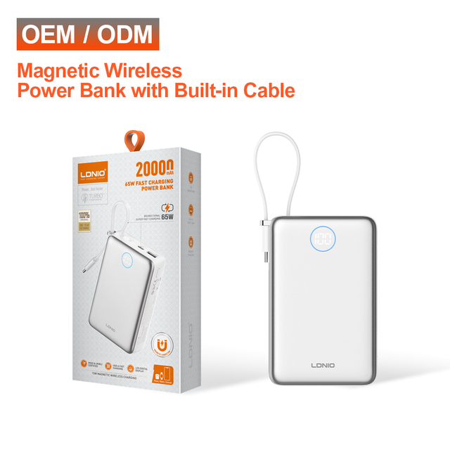 LDNIO PQ44 65W Laptop Power Bank 20000mAh 4-Device Fast Charging with LED Display for Business Travel