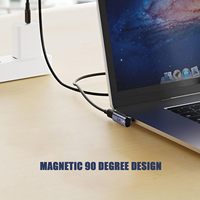 Adaptateur magnétique 8K 60Hz USB C 4.0 140W, adaptateur USB C 90 degrés pour Thunderbolt 3 / 4, MacBook Pro /Air et autres appareils de type C