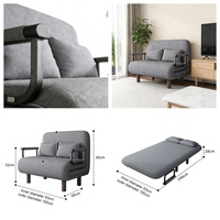 Meilleures ventes - Canapé-lit convertible gris à double pliage, 5 positions, fauteuil-lit