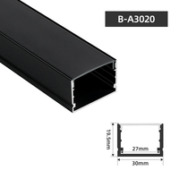 Profilé en aluminium noir pour bande LED, canal en aluminium en forme de U pour éclairage de plafond, montage au sol
