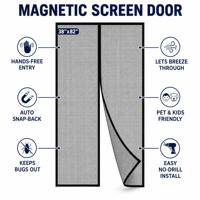 Moustiquaire de porte en maille 100% polyester, personnalisable OEM ODM, rideau de porte anti-insectes, moustiquaire de fenêtre, moustiquaire de porte pliable magnétique souple à suspendre