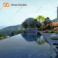 Foyer et bassin d'eau en acier corten personnalisable - 2026, foyer de piscine noir populaire