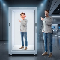 Boîte holographique interactive 3D grand format 86 pouces, animation 4K, pour centres commerciaux, métros, Holobox LCD transparent sur pied
