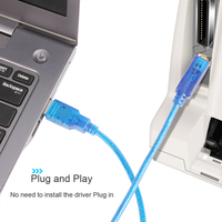 Fábrica personalizada USB2.0 azul negro niquelado computadora fecha USB tipo B Cable para Escáner de impresora