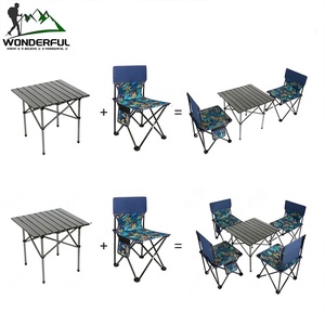 Bàn ghế gấp bằng nhôm di động thích hợp cho cắm trại ngoài trời, câu cá, Dã Ngoại trên bãi biển, nướng thịt, Bộ gấp tiện lợi - Product Image 2