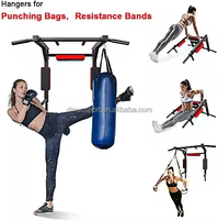 Barre de traction réglable en acier inoxydable pour usage domestique, station de dips murale, sécurité, capacité 200 kg, cadre de suspension pour le corps
