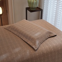 Ensemble de 4 draps de table de massage marron avec trou pour le visage, jacquard, excellente qualité, housse de table de beauté