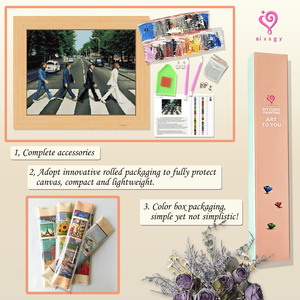 Decorazione Murale con Pittura Diamantata Fai-da-Te, Kit Speciale dei <span class=keywords><strong>Beatles</strong></span> con Cristalli Sagomati per Principianti - Product Image 3