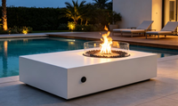 Brasero moderne carré en acier Corten au gaz naturel, chauffage extérieur, gril, design portable, décoration de jardin, patio, fabriqué en Chine