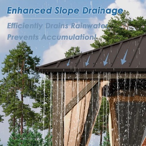 10x10 Modern OEHOME Outdoor Patio Gazebo <b>Canopy</b> <b>Tent</b> Ventilated Double Roof Detachable Mosquito Netting Waterproof Steel Frame - Product Image 3