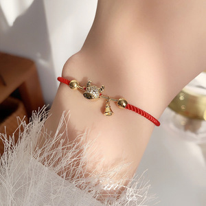 Zodiaco cinese Anno di Bue Anno Rosso Corda Sorella Braccialetto Del Braccialetto di Amicizia Braccialetto Fortunato <span class=keywords><strong>Fortuna</strong></span> <span class=keywords><strong>Braccialetti</strong></span> Registrabili - Product Image 2