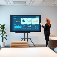 Pas cher 85 pouces interactif écran plat salle de réunion interactif plat tableau blanc Lcd panneau affiche Smart Multi écran tactile