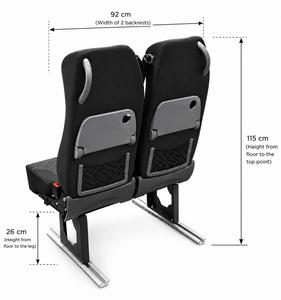 Par de Asientos Reclinables para Pasajeros de Vehículos Comerciales con Mesa Plegable y Bolsillo de Red para Furgonetas de Transporte - Product Image 3