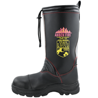ANBEN FIRE RJX/AB-R-Bottes de pompier en cuir véritable avec embout en acier anti-incendie bottes de pompier ignifuges
