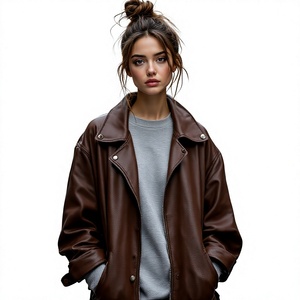 Women's <b>Sheep</b> <b>Skin</b> Leather Woven Slim Fit <b>Jacket</b> in Black Color High Quality Lightweight & Durable Fashion Wear with Pockets - Product Image 6