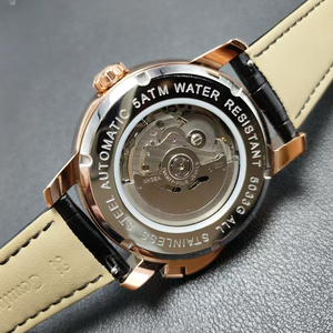 Orologio Meccanico Automatico di Lusso da Uomo <span class=keywords><strong>46mm</strong></span> Analogico in Acciaio Inossidabile con Cinturino in Pelle di Coccodrillo Design Disco da Casinò Movimento NH35 - Product Image 3