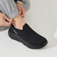 Chaussures de marche décontractées pour hommes en gros, baskets respirantes en tissu avec semelle épaisse et confortable, type chaussettes