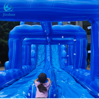 Offre Spéciale énorme PVC bleu écraser double voie toboggan commercial toboggan gonflable prix pour les enfants