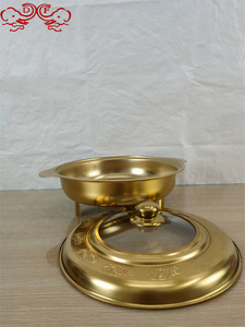 DF Trading House Malasia Venta caliente plato de frotamiento de acero inoxidable calentador de alimentos de oro África restaurante popular plato de frotamiento - Product Image 2