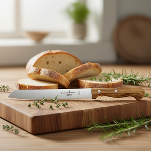 Cuchillo para pan Schwerkron de 20 cm con hoja dentada y mango de madera de olivo - Product Image 3