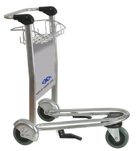 Chariot à bras 200kg en alliage d'<span class=keywords><strong>aluminium</strong></span> plate-forme de chariot à aéroport frein automatique 4 roues demi-taille chariot de ligne aérienne trois roues - Product Image 1