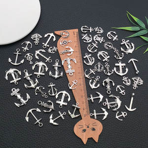 DIY hand gefertigten Schmuck Material Retro alten Silber Schiff Anker kleinen Anhänger 1 Ohrringe Halskette Armband Hersteller - Product Image 3