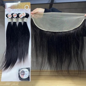 Paquete de Cabello con Frontal de Guangzhou Guarantee Hair, de 12 a 24 Pulgadas, Cabello Virgen Sin Procesar, Color Natural - Product Image 4