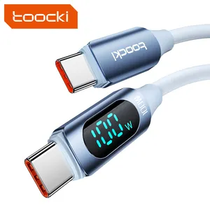 Toocki Macaron Silicone Display Usb Type C To Type C Cable 100W PD 5A Fast Charging Data Cable With Display